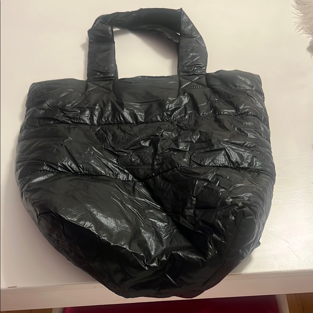 Black Quilted Tote Bag